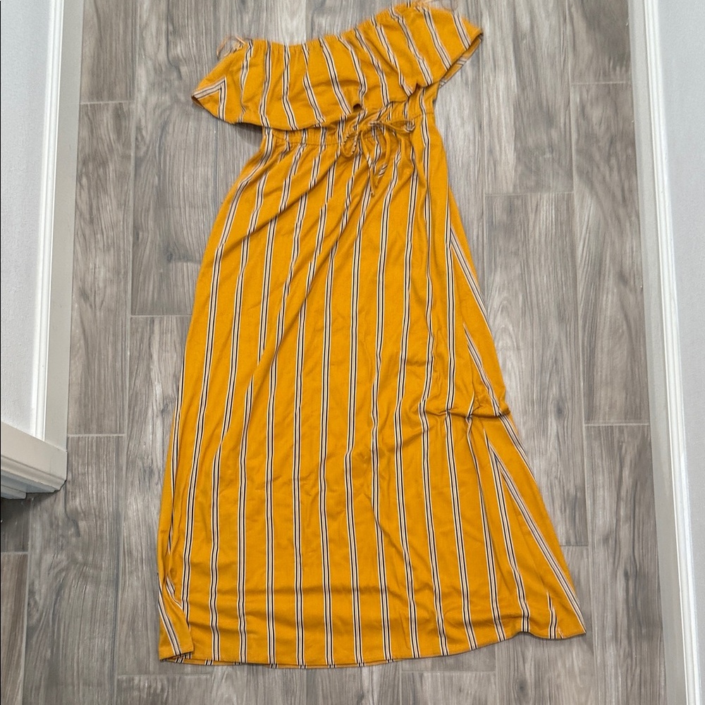Guess Yellow and Blue Striped Dress
